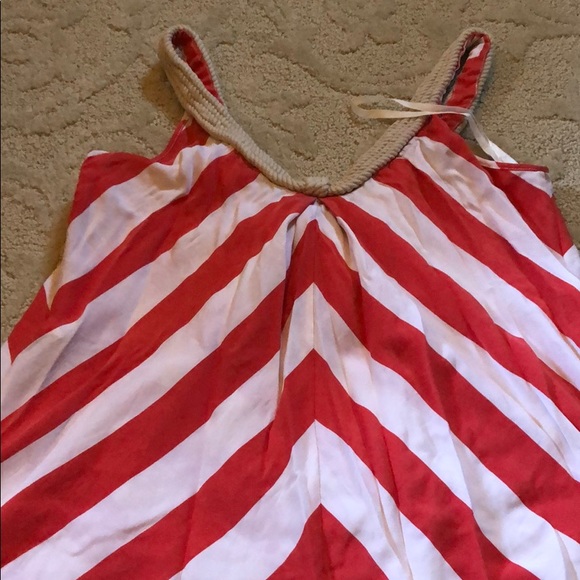 New Diane von Furstenberg silk woven rope neckline candy stripe tank blouse top - Picture 12 of 12